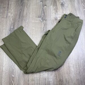 Mountain Hardwear Stretch Ozonic Womens Green Waterproof Pants M Medium Zipper